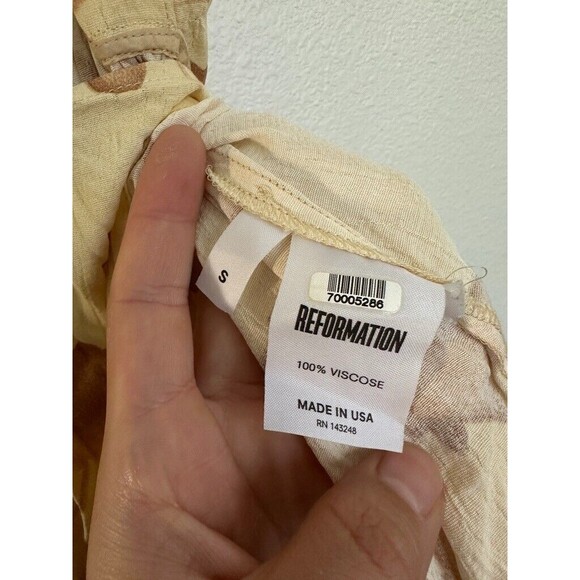 Reformation Yellow Wrap Sundress with Flutter Sleeves - Picture 7 of 9